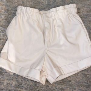 High waisted leather shorts